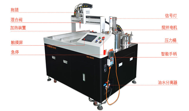AB two component glue automatic potting machine – Shenzhen Xunbo Technology-多功能非標螺絲機_全自動視覺螺絲機_大型鎖螺絲機廠家