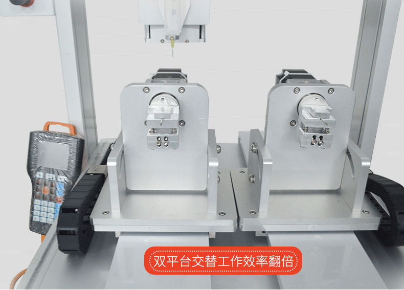 Double station Y-axis motor automatic turning dispensing machine – Shenzhen Xunbo Technology-Screw machine - plasma processing machine -Potting machine - dispensing machine - soldering machine