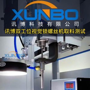 Xunbo double station visual lock screw machine material test video